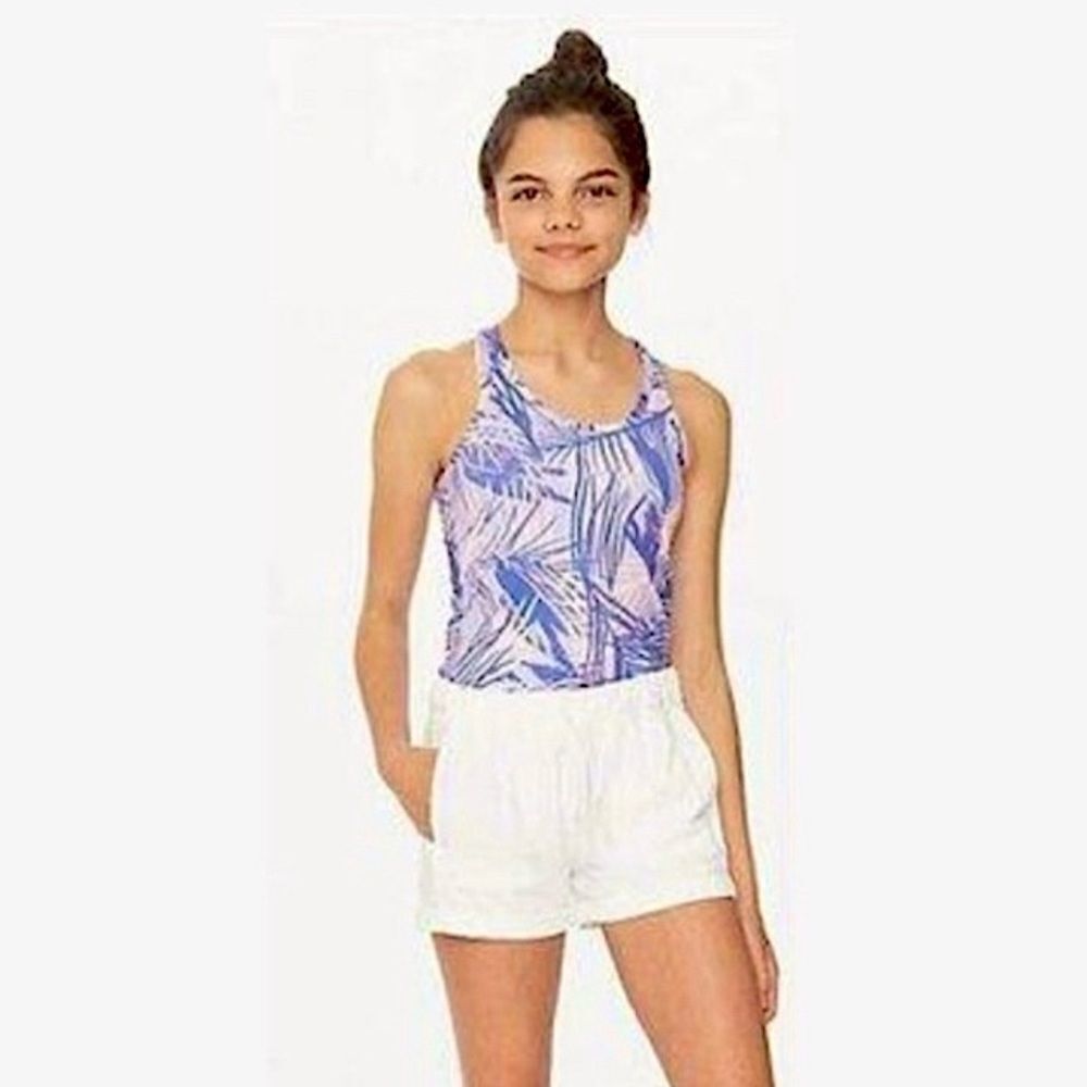 Ivivva Keep Your Cool Palm Splash Pink Multi/Lavender Dusk Tank Top Size 12